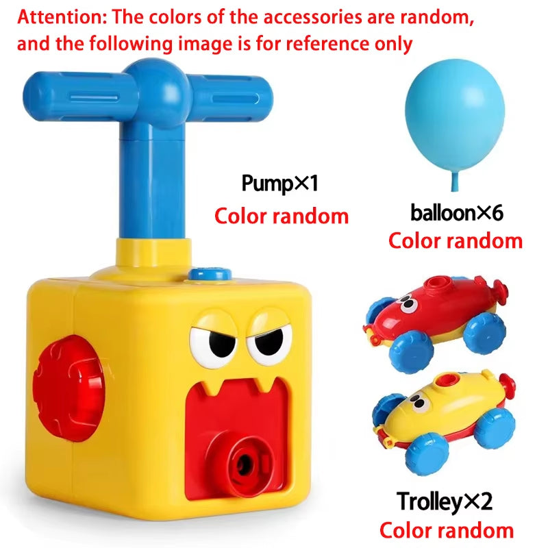 Balloon Launcher Manual Balloon Pump Car Racer Party Supplies Preschool Educational Science Toys for Kids Boys Girls 3+Years Old